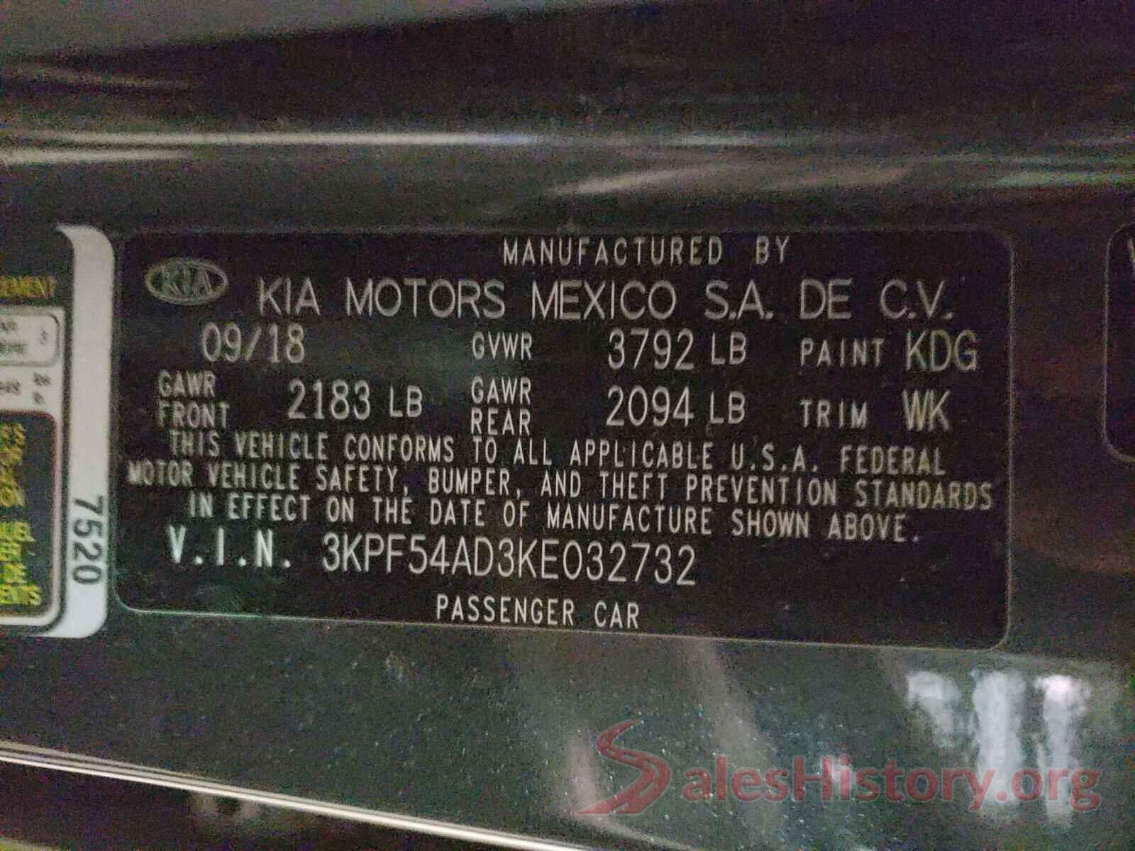 3KPF54AD3KE032732 2019 KIA FORTE