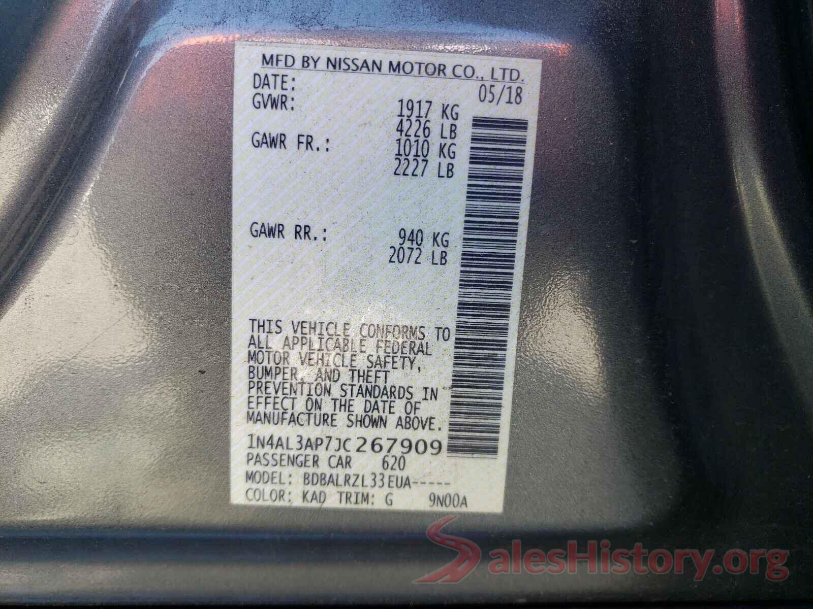 1N4AL3AP7JC267909 2018 NISSAN ALTIMA