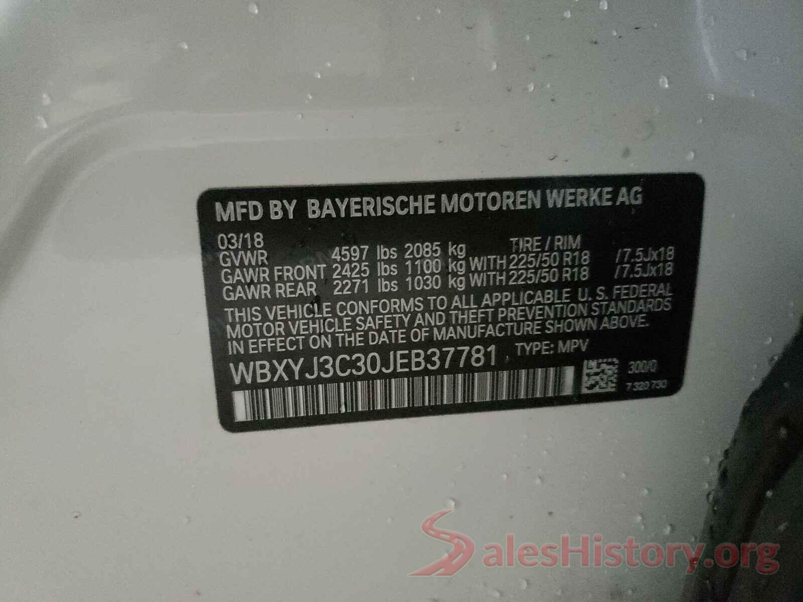 WBXYJ3C30JEB37781 2018 BMW X2