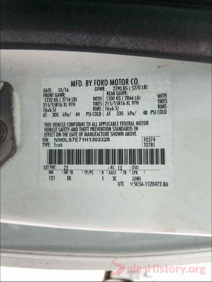 NM0LS7E71H1303328 2017 FORD TRANSIT CO