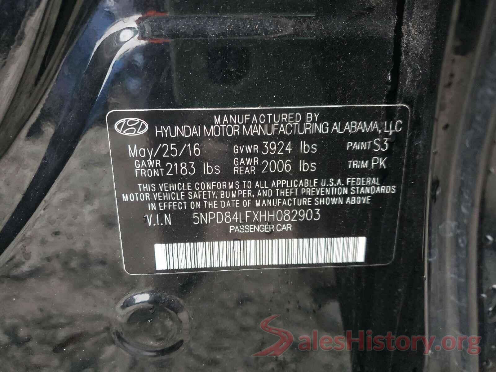 5NPD84LFXHH082903 2017 HYUNDAI ELANTRA