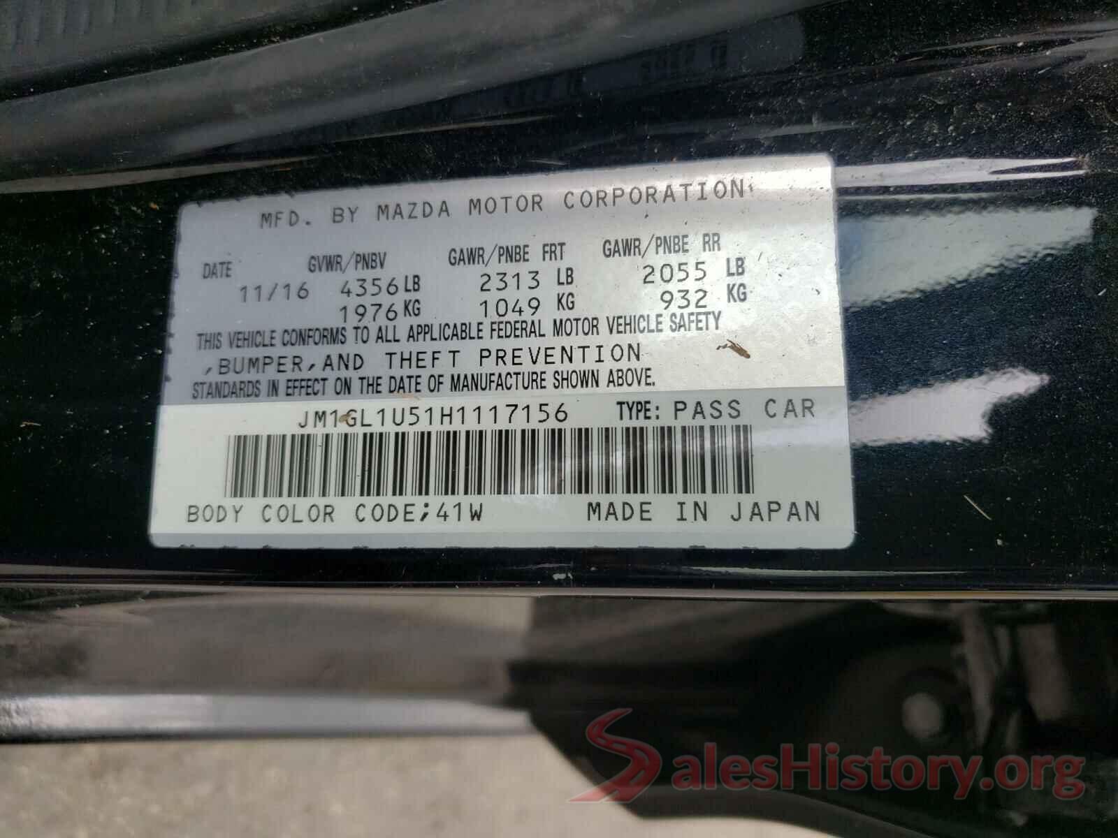 JM1GL1U51H1117156 2017 MAZDA 6