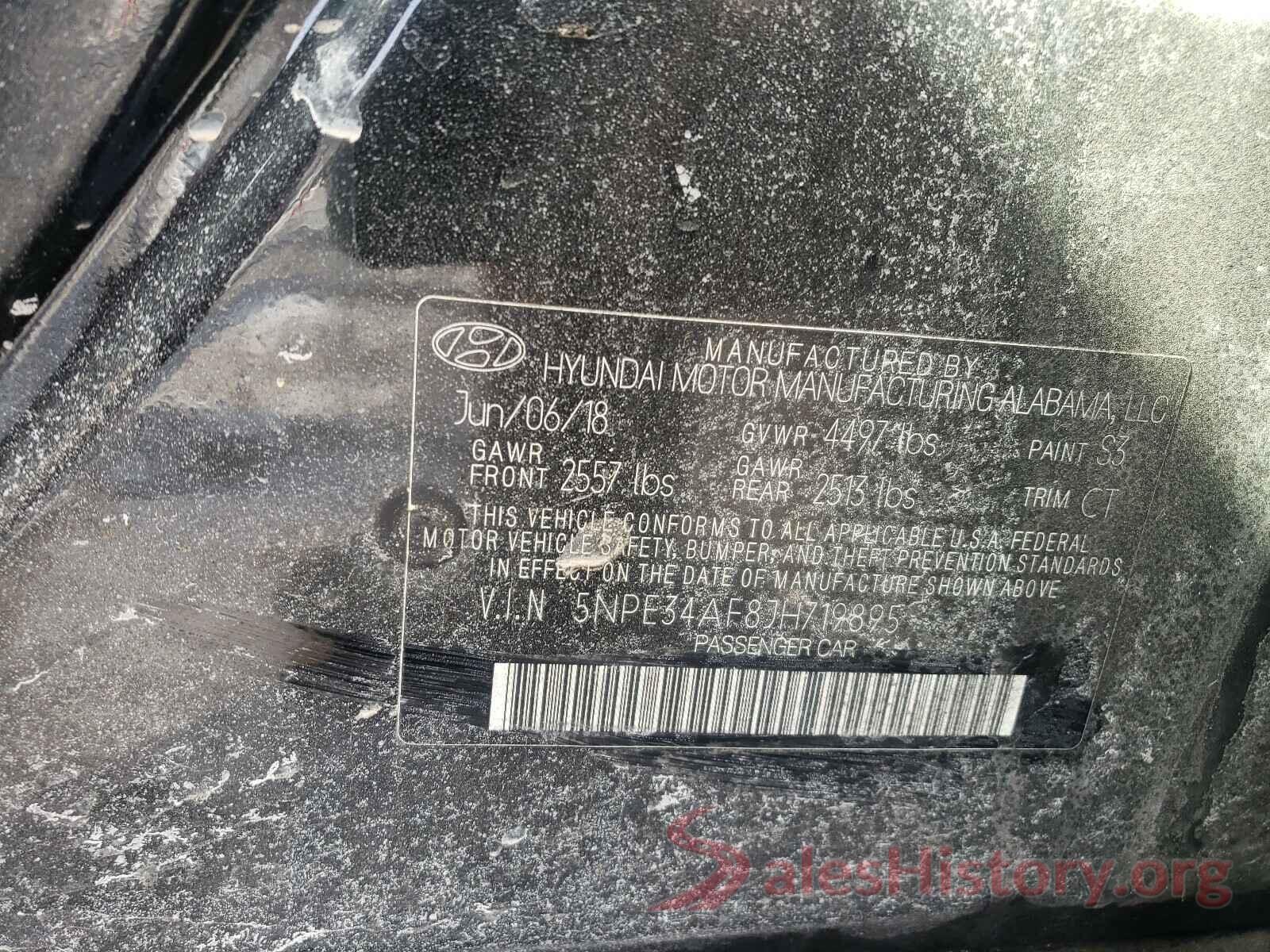 5NPE34AF8JH719895 2018 HYUNDAI SONATA