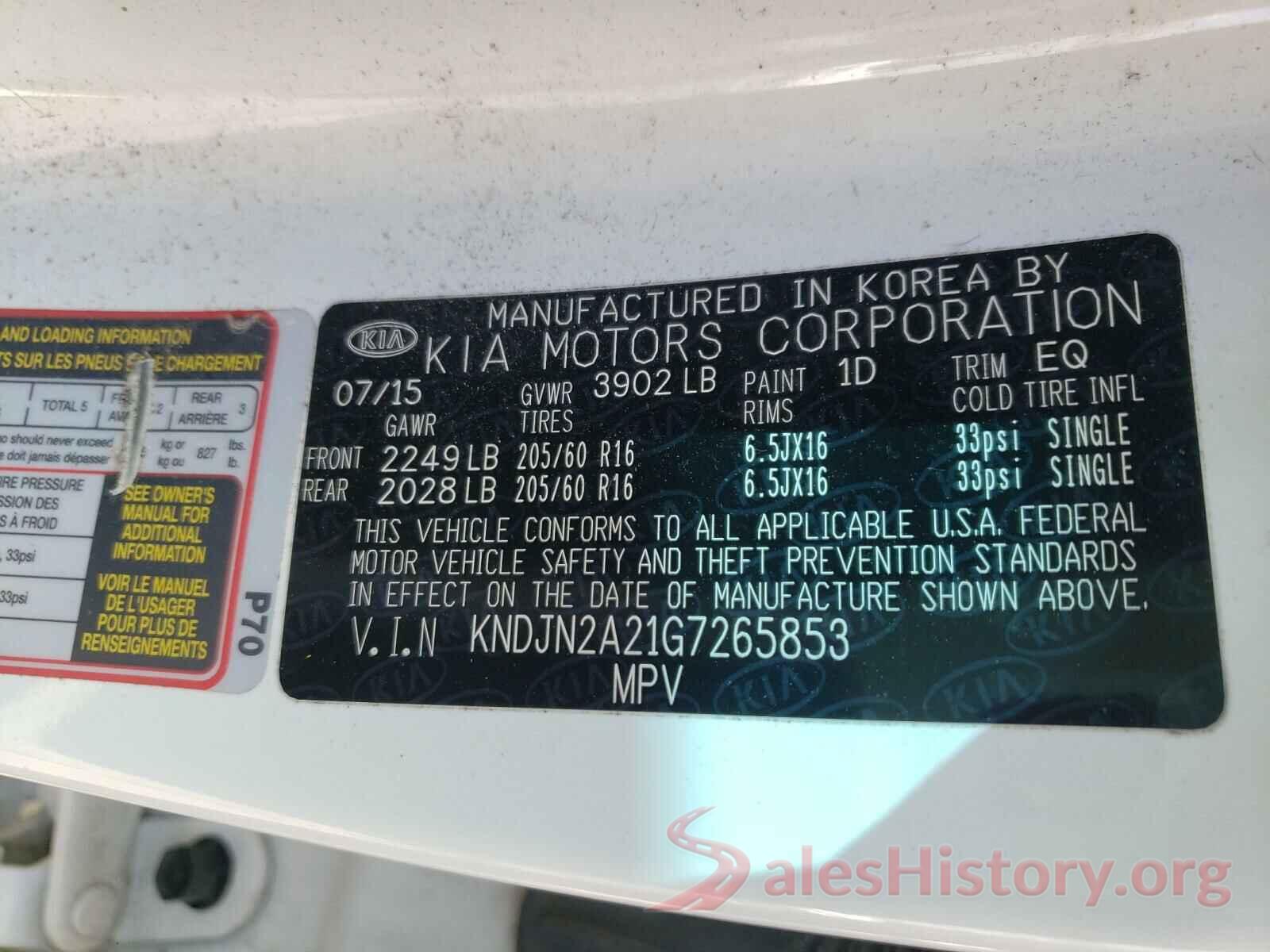 KNDJN2A21G7265853 2016 KIA SOUL