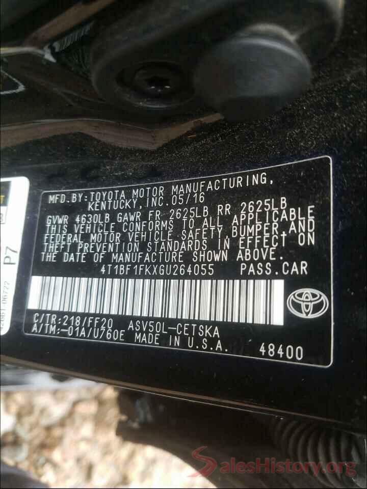 4T1BF1FKXGU264055 2016 TOYOTA CAMRY