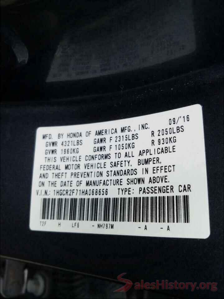 1HGCR2F71HA068656 2017 HONDA ACCORD