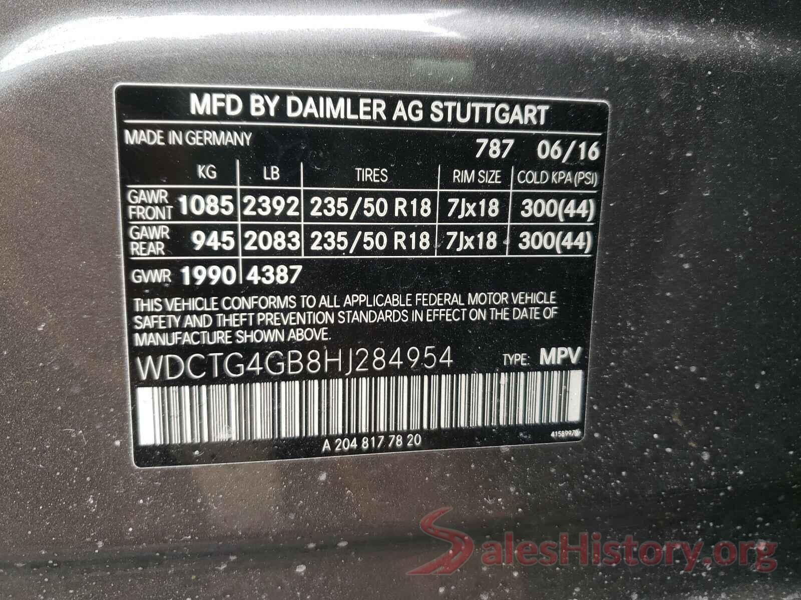 WDCTG4GB8HJ284954 2017 MERCEDES-BENZ G CLASS