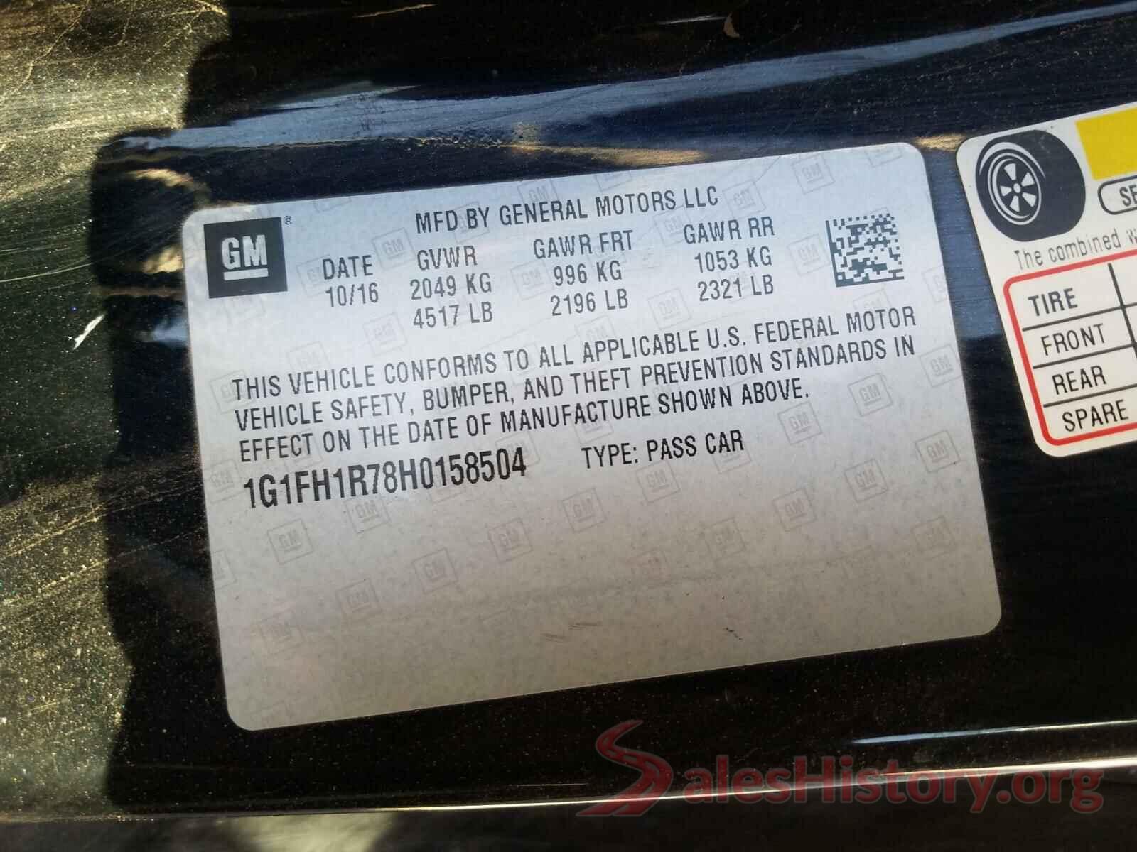 1G1FH1R78H0158504 2017 CHEVROLET CAMARO