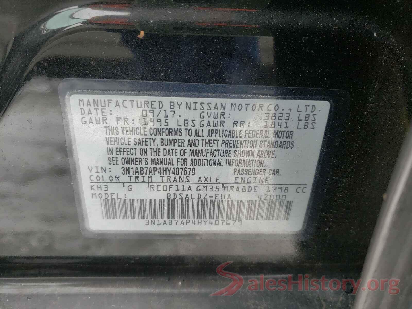 3N1AB7AP4HY407679 2017 NISSAN SENTRA