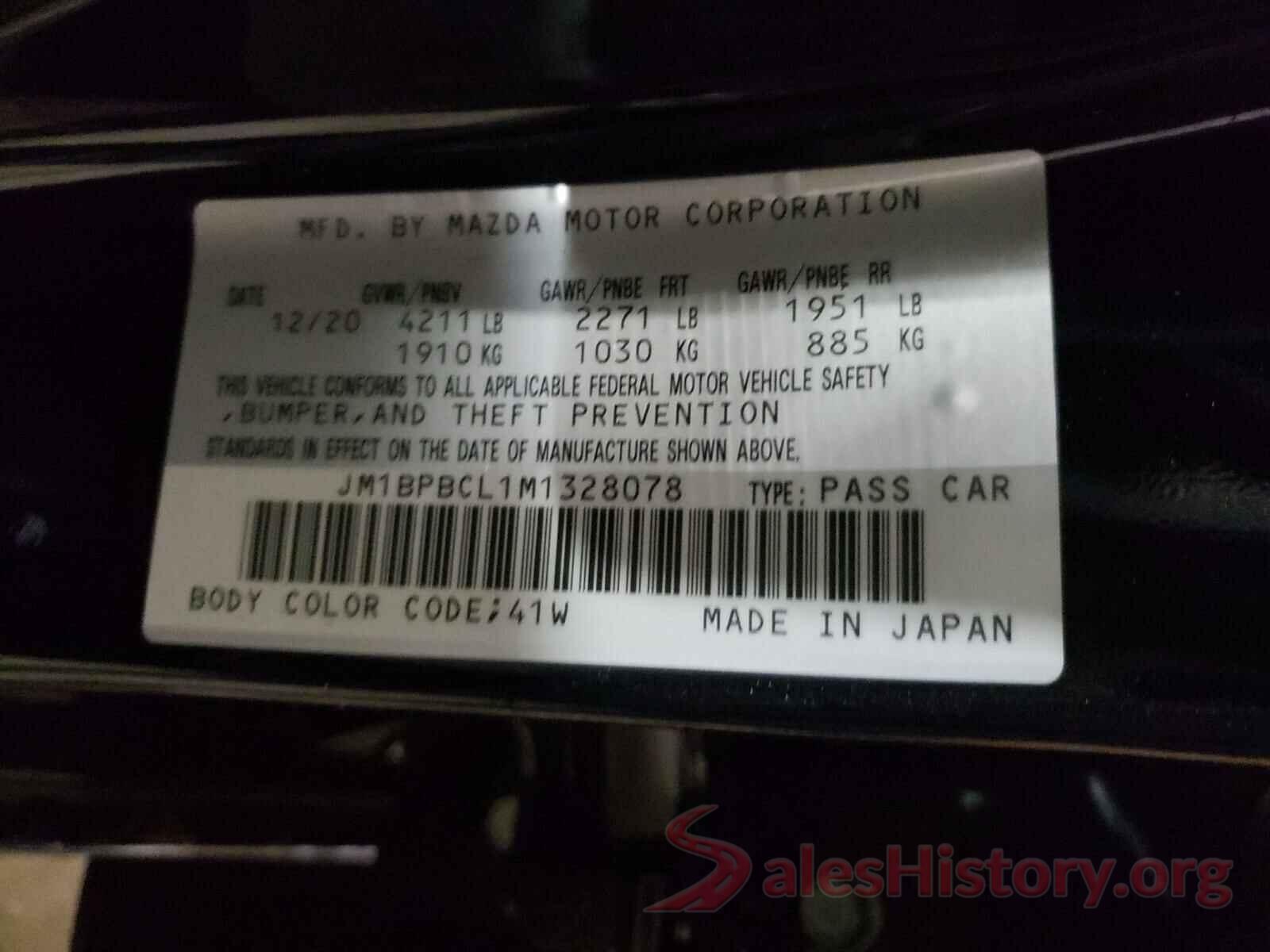 JM1BPBCL1M1328078 2021 MAZDA 3