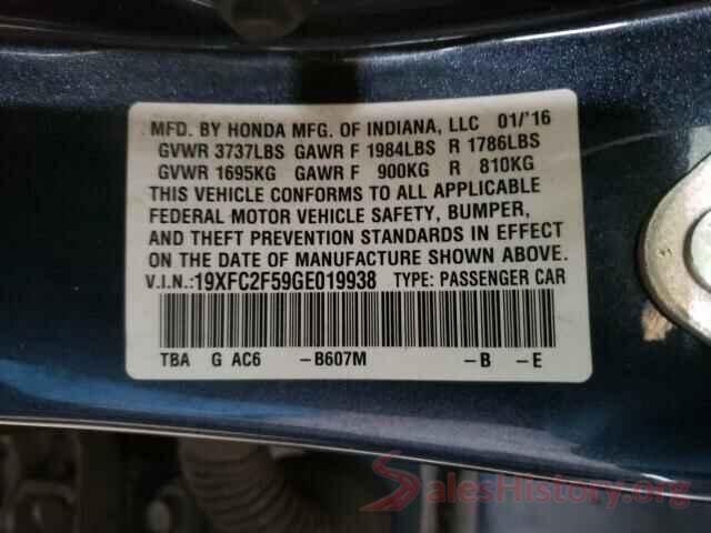 19XFC2F59GE019938 2016 HONDA CIVIC