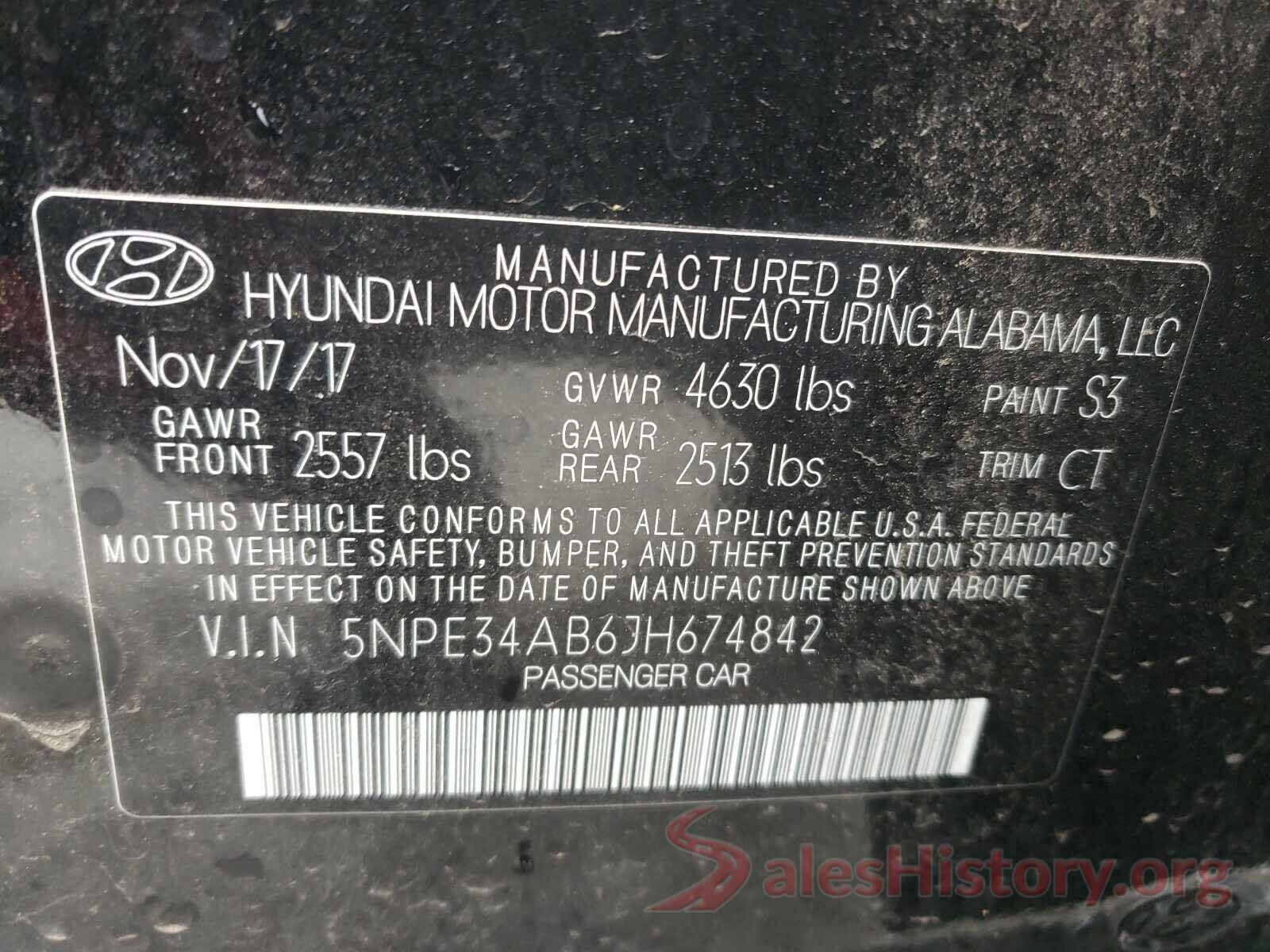 5NPE34AB6JH674842 2018 HYUNDAI SONATA