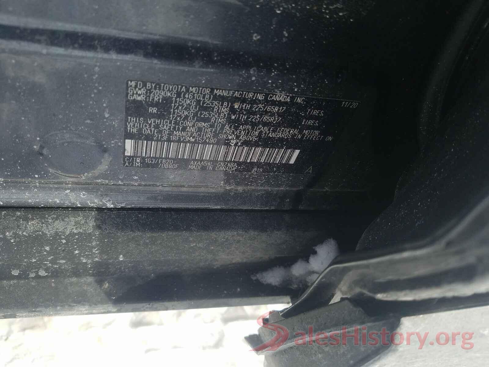 2T3F1RFV3MW157490 2021 TOYOTA RAV4