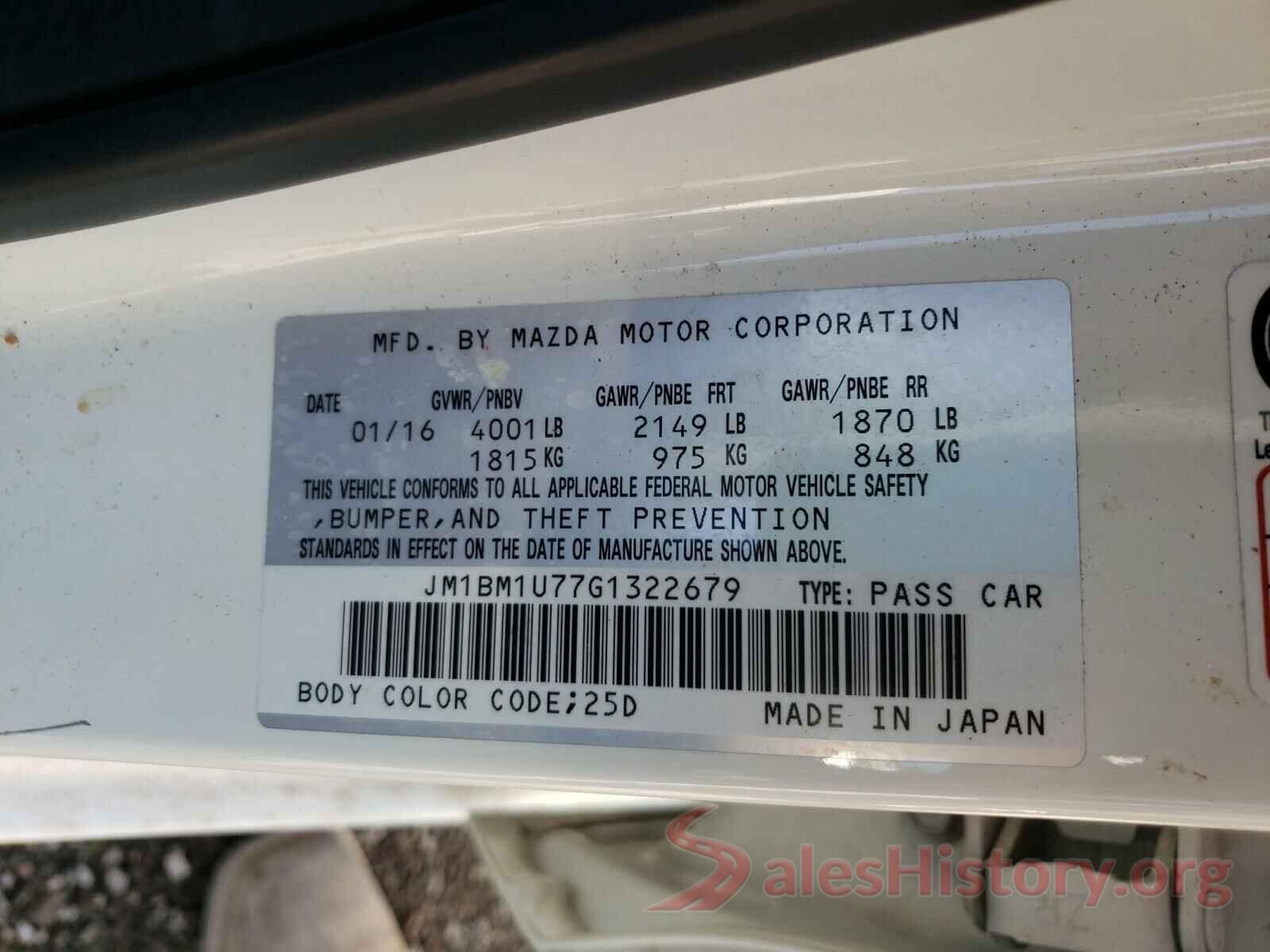 JM1BM1U77G1322679 2016 MAZDA 3