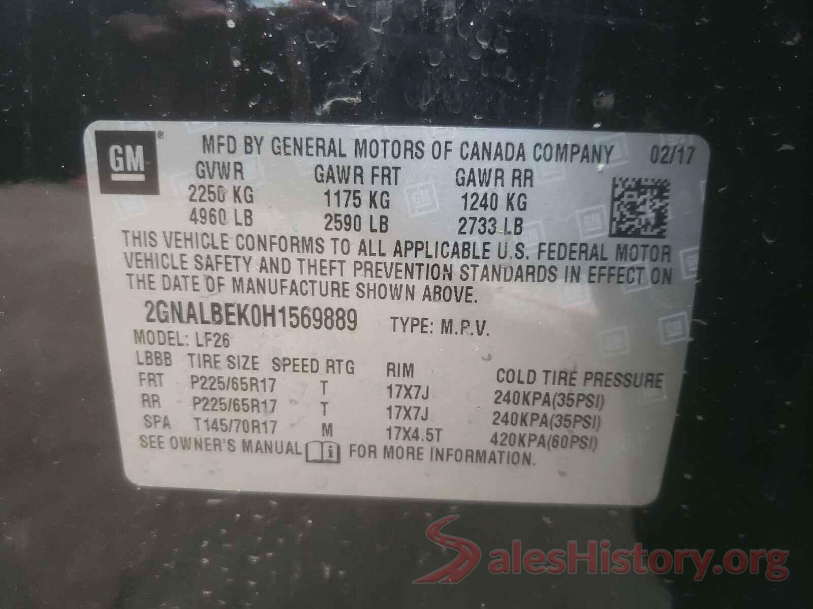 2GNALBEK0H1569889 2017 CHEVROLET EQUINOX