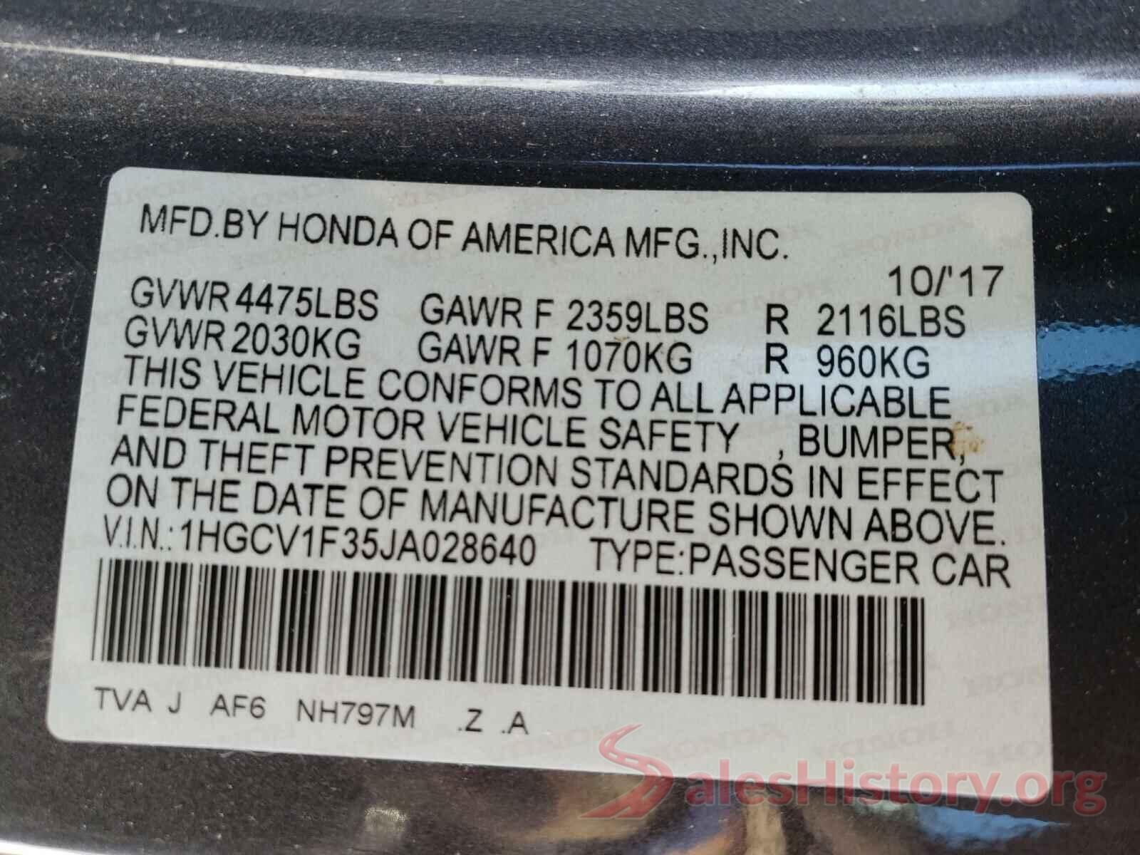 1HGCV1F35JA028640 2018 HONDA ACCORD