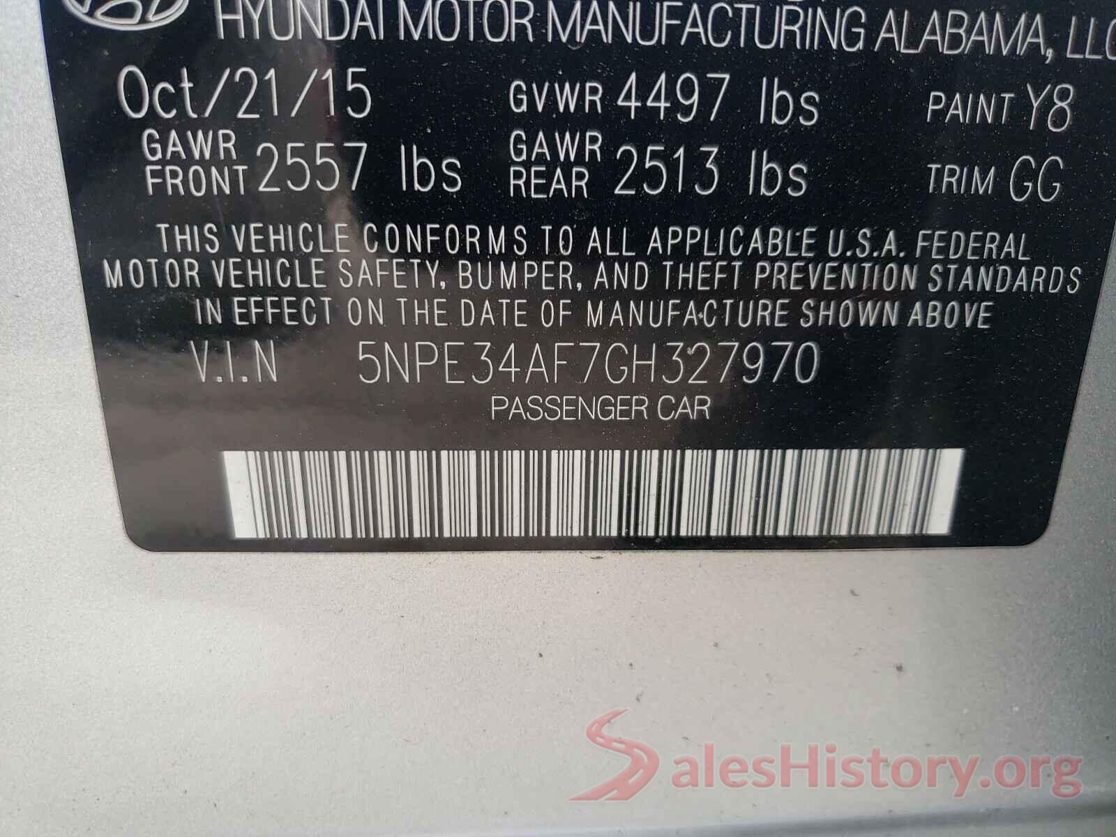 5NPE34AF7GH327970 2016 HYUNDAI SONATA