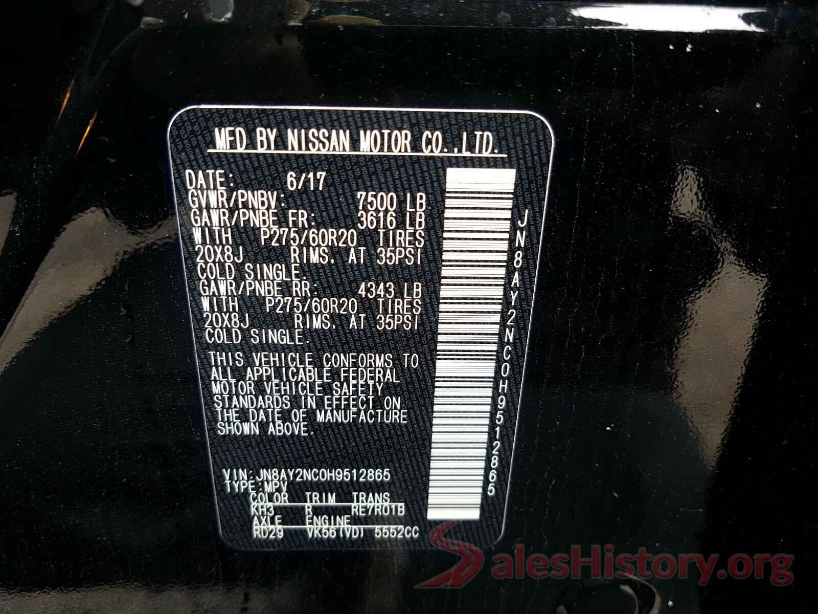 JN8AY2NC0H9512865 2017 NISSAN ARMADA