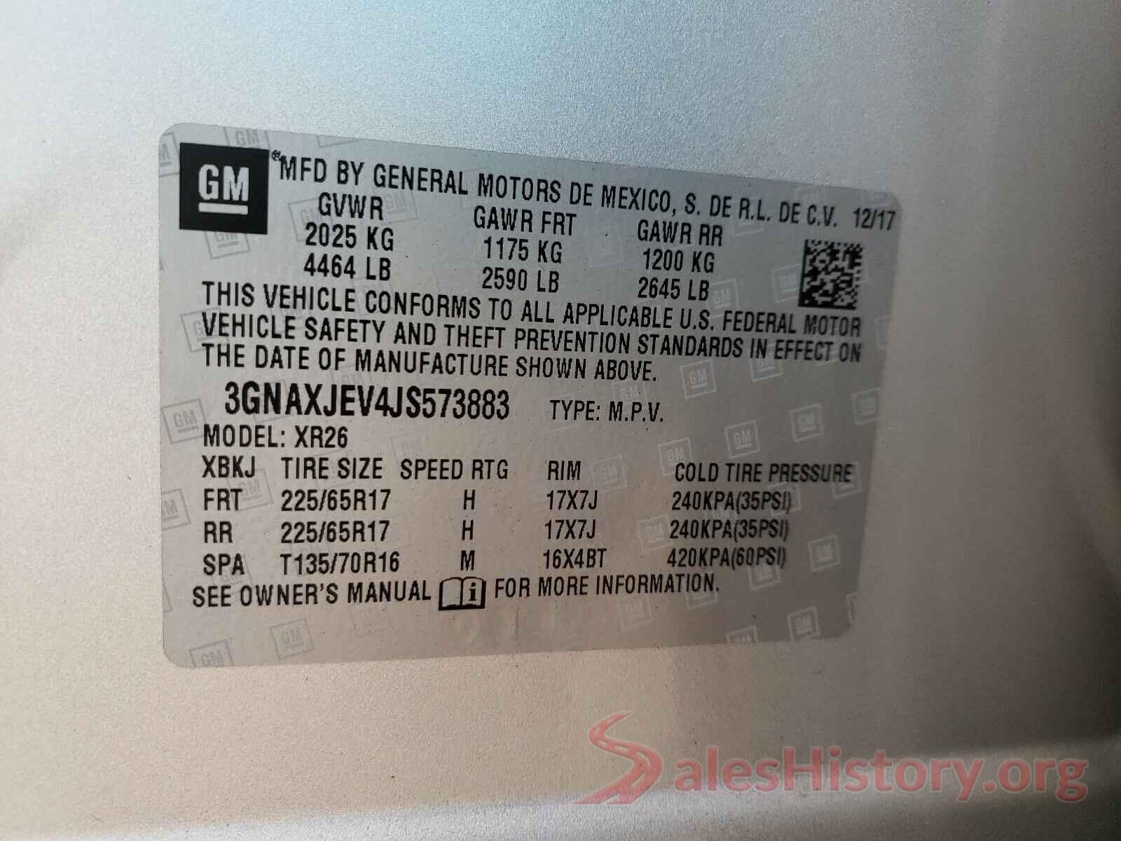 3GNAXJEV4JS573883 2018 CHEVROLET EQUINOX