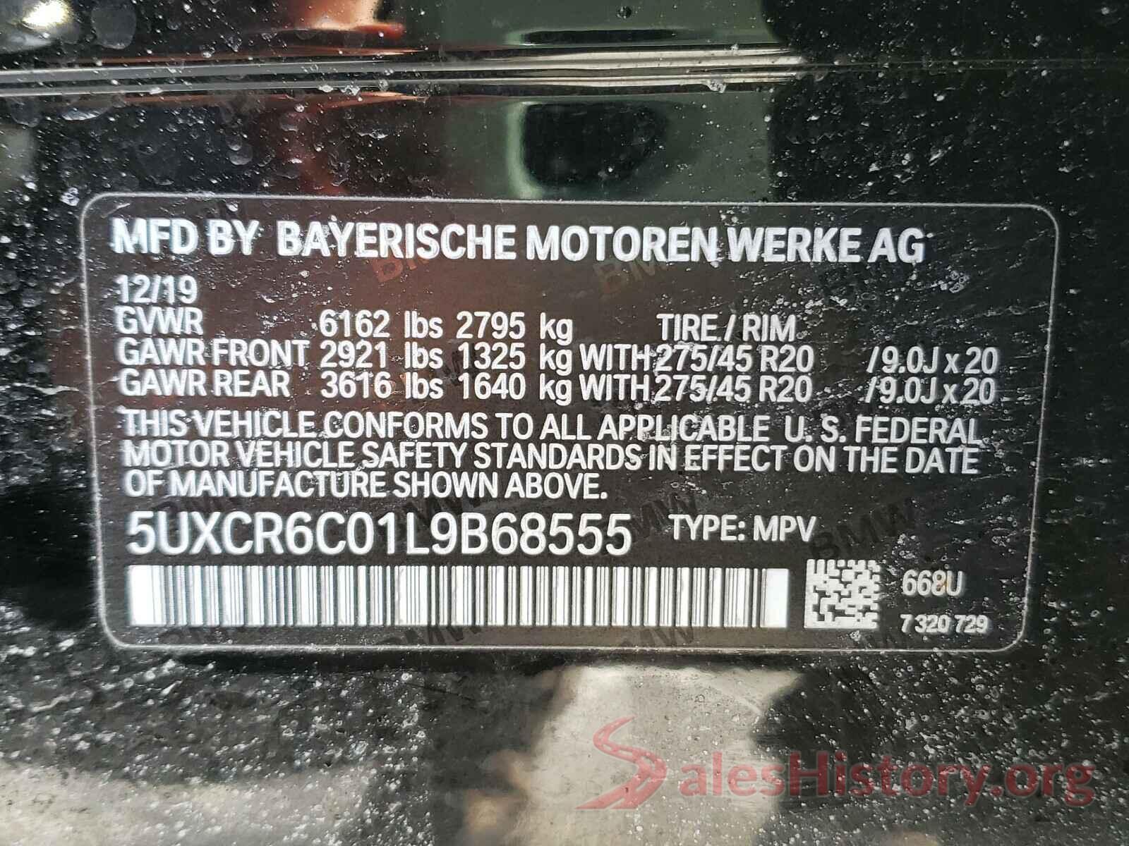 5UXCR6C01L9B68555 2020 BMW X5