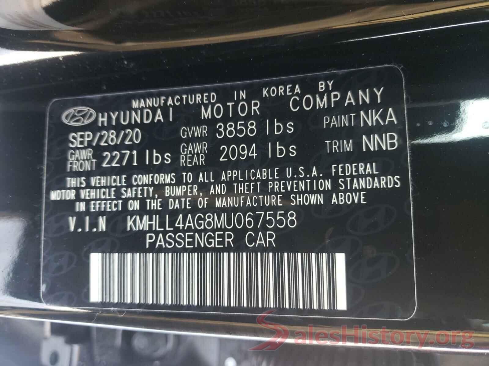 KMHLL4AG8MU067558 2021 HYUNDAI ELANTRA