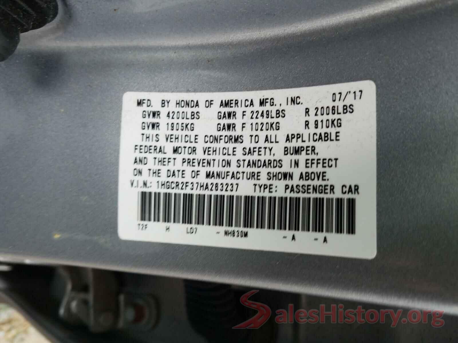 1HGCR2F37HA263237 2017 HONDA ACCORD