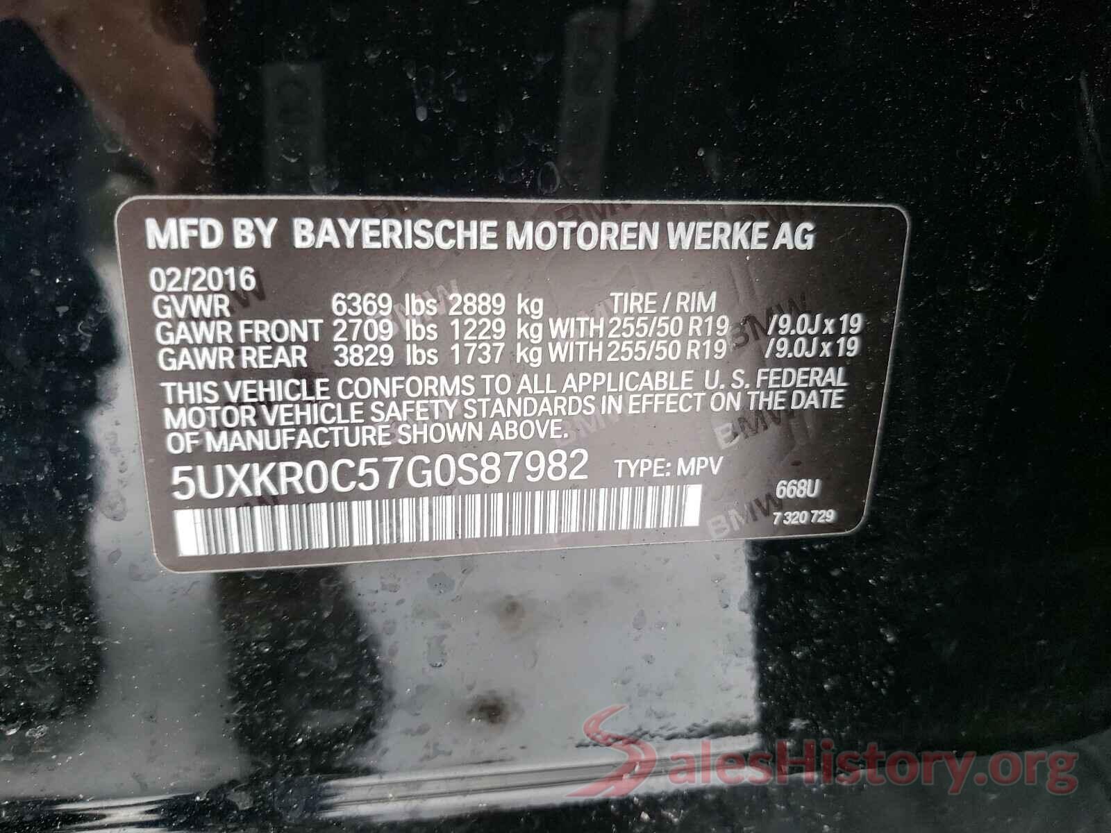 5UXKR0C57G0S87982 2016 BMW X5