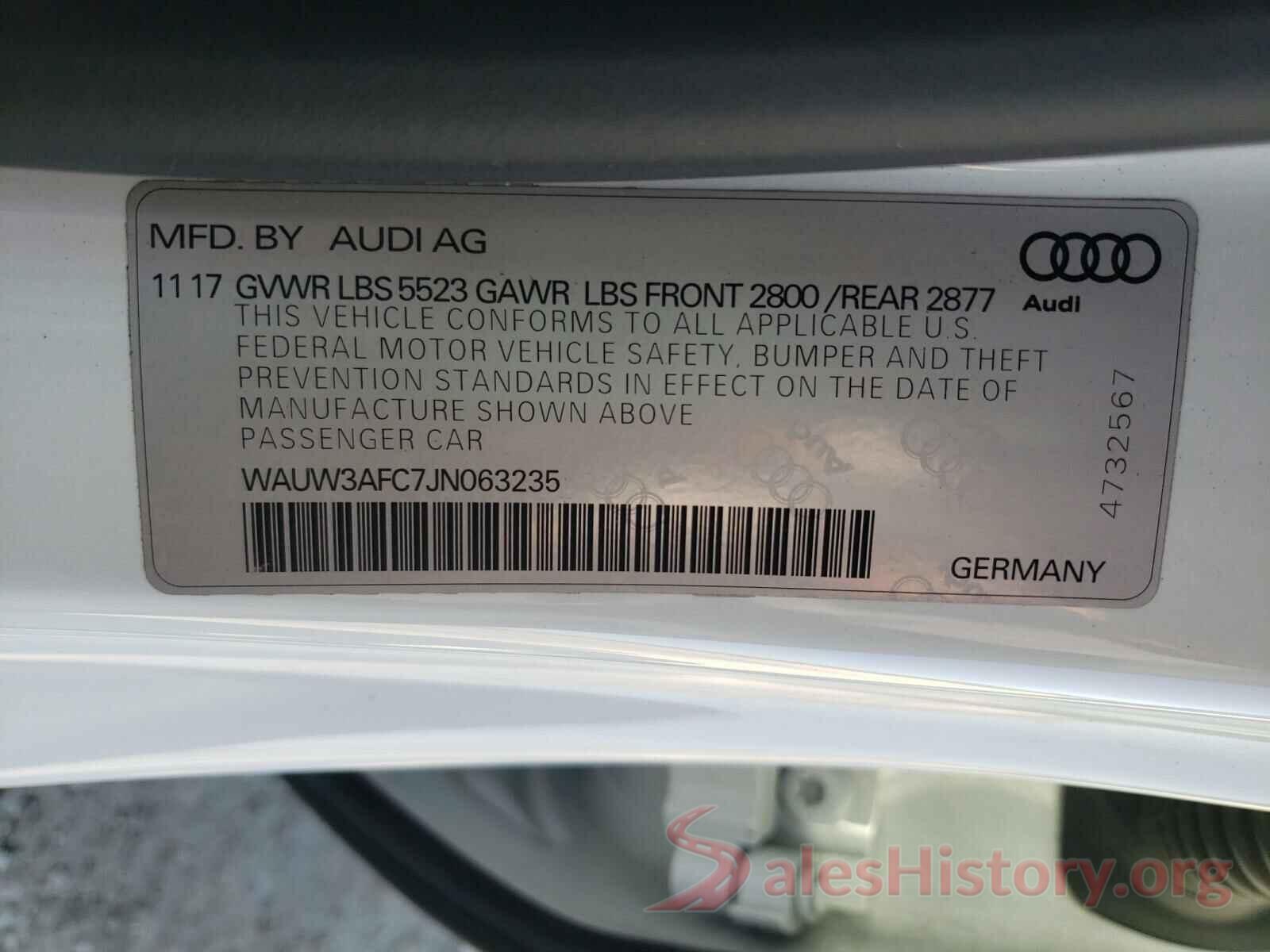 WAUW3AFC7JN063235 2018 AUDI A7