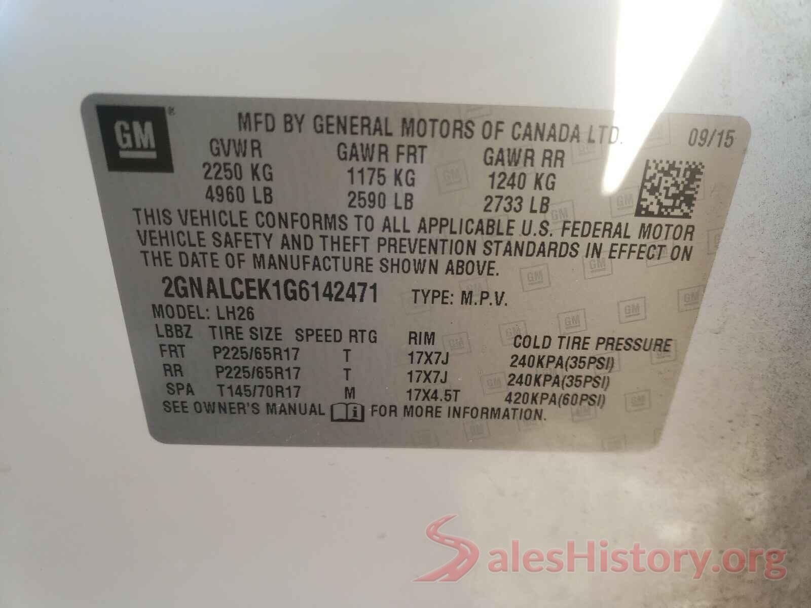 2GNALCEK1G6142471 2016 CHEVROLET EQUINOX