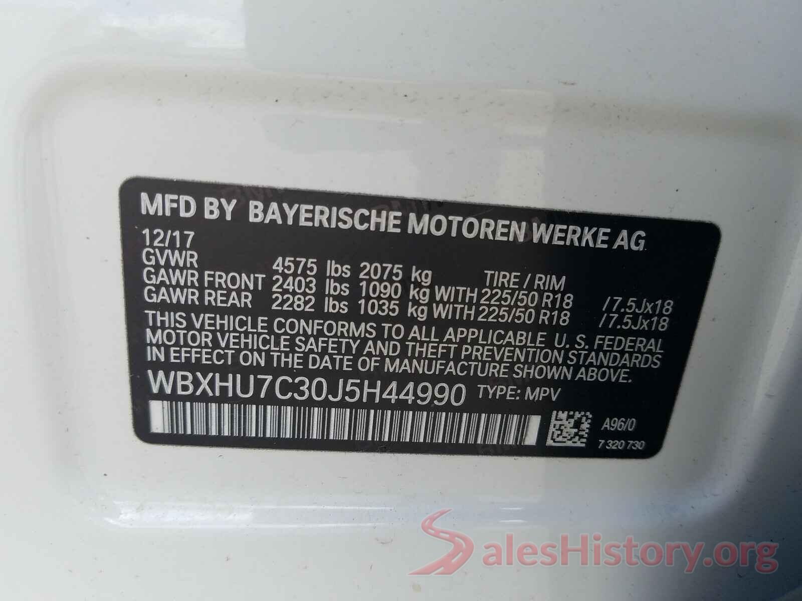 WBXHU7C30J5H44990 2018 BMW X1