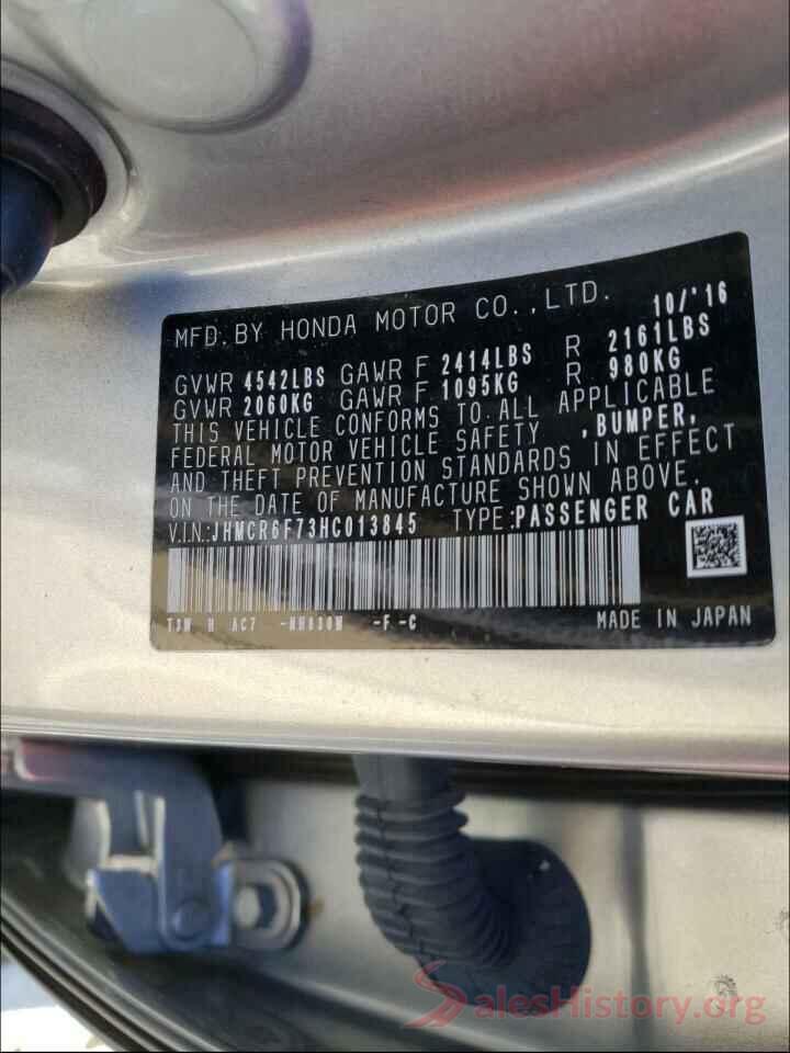 JHMCR6F73HC013845 2017 HONDA ACCORD