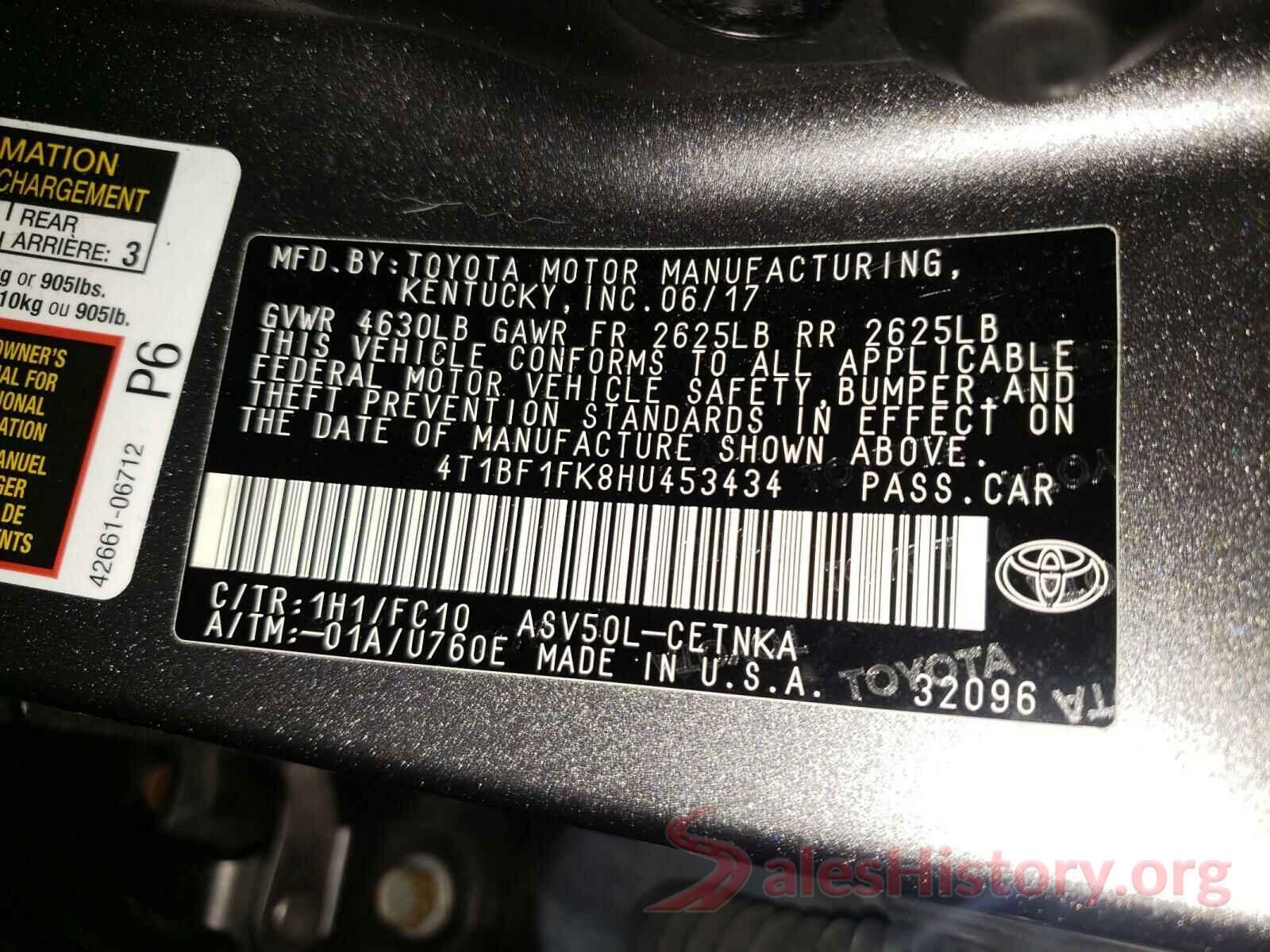 4T1BF1FK8HU453434 2017 TOYOTA CAMRY