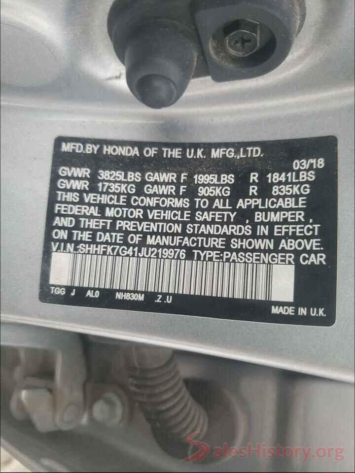 SHHFK7G41JU219976 2018 HONDA CIVIC