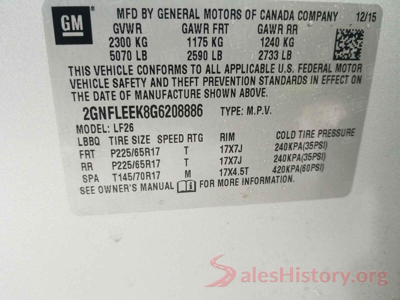 2GNFLEEK8G6208886 2016 CHEVROLET EQUINOX