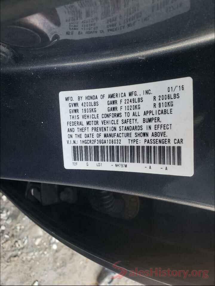 1HGCR2F36GA108032 2016 HONDA ACCORD