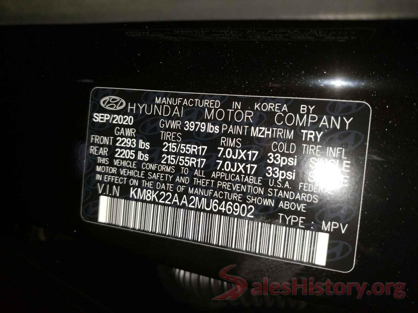 KM8K22AA2MU646902 2021 HYUNDAI KONA