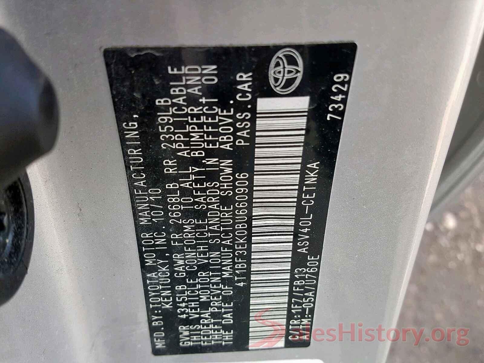 4T1BF3EK0BU660906 2011 TOYOTA CAMRY BASE