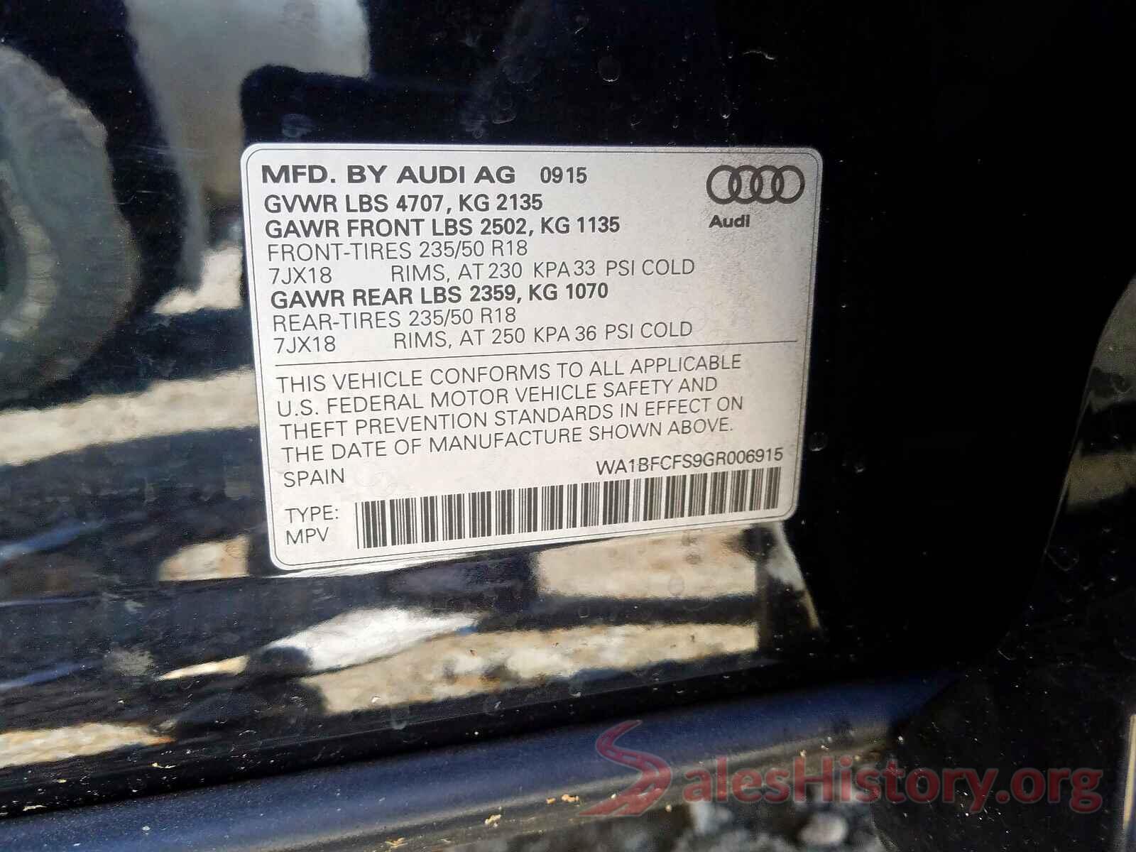 WA1BFCFS9GR006915 2016 AUDI Q3