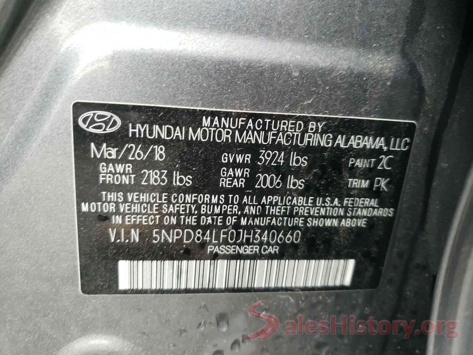 5NPD84LF0JH340660 2018 HYUNDAI ELANTRA