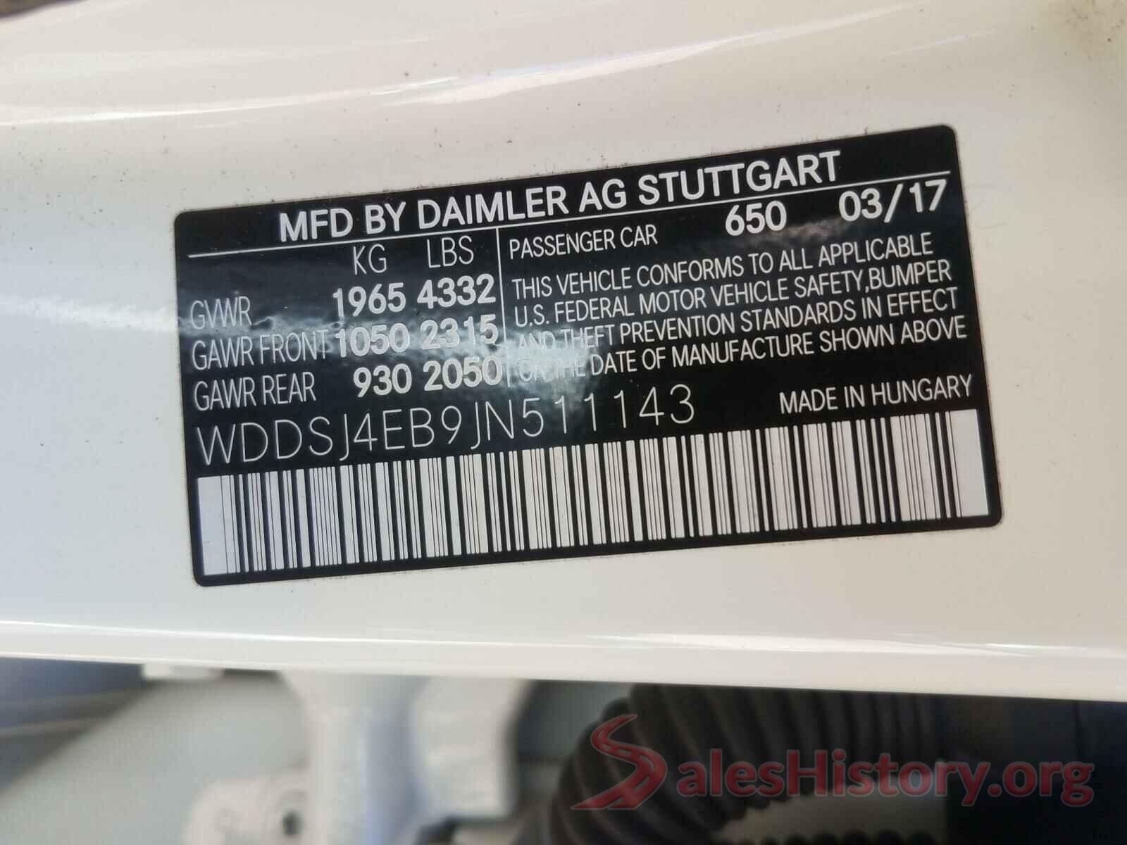 WDDSJ4EB9JN511143 2018 MERCEDES-BENZ C CLASS