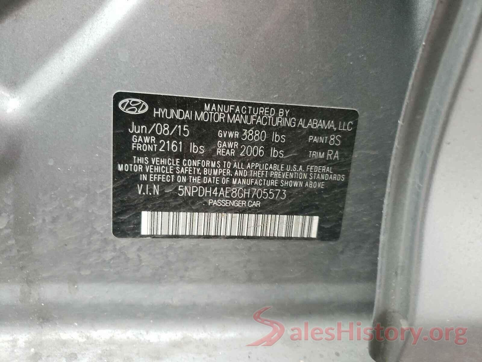 5NPDH4AE8GH705573 2016 HYUNDAI ELANTRA