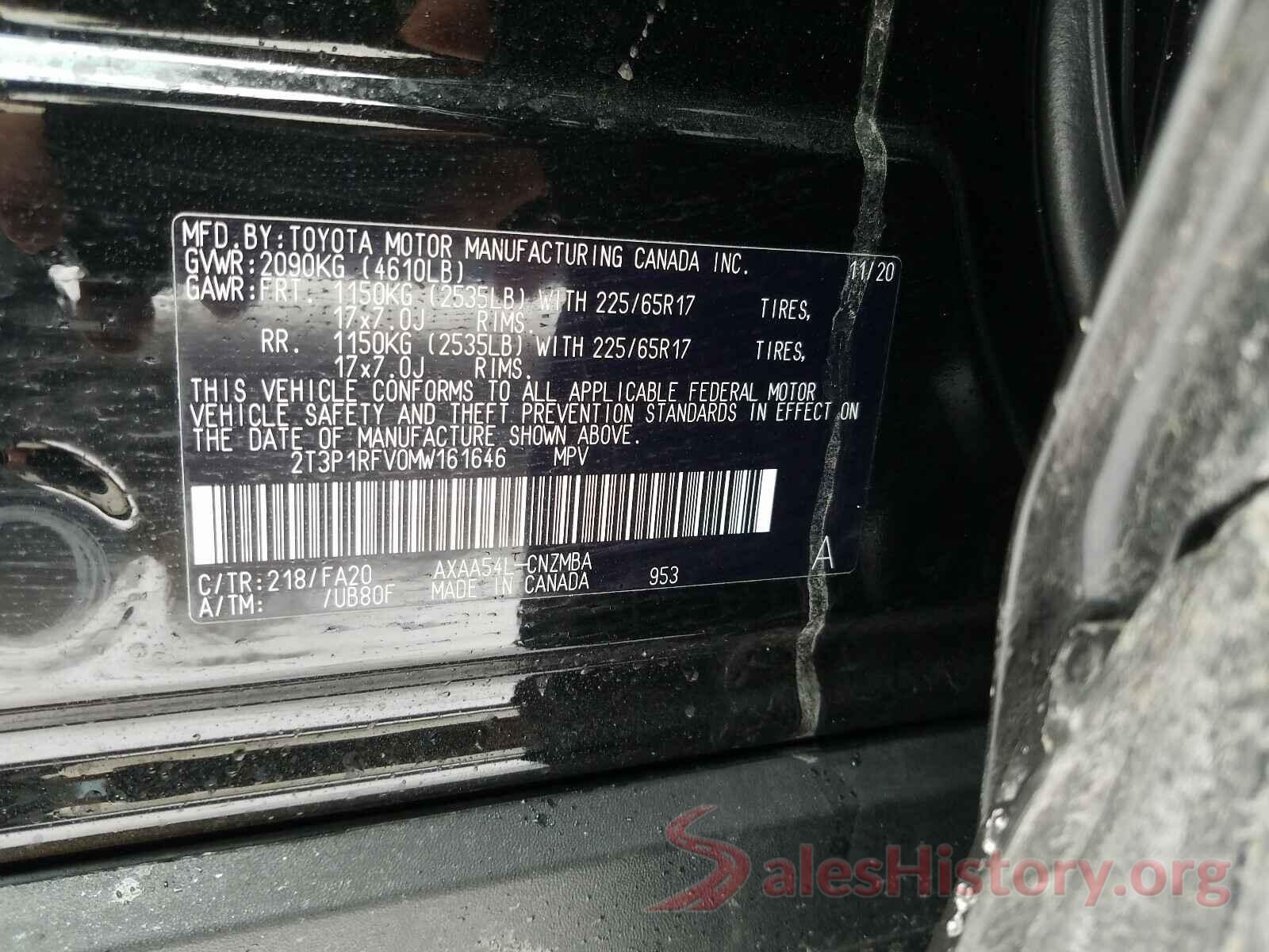 2T3P1RFV0MW161646 2021 TOYOTA RAV4