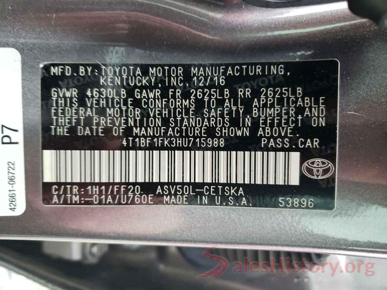 4T1BF1FK3HU715988 2017 TOYOTA CAMRY