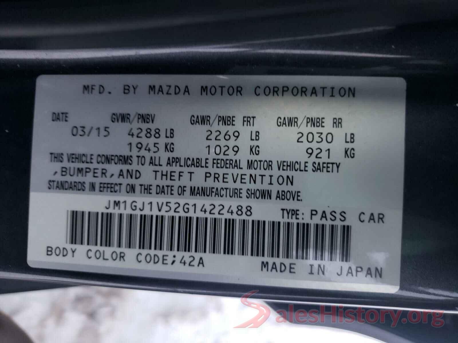 JM1GJ1V52G1422488 2016 MAZDA 6