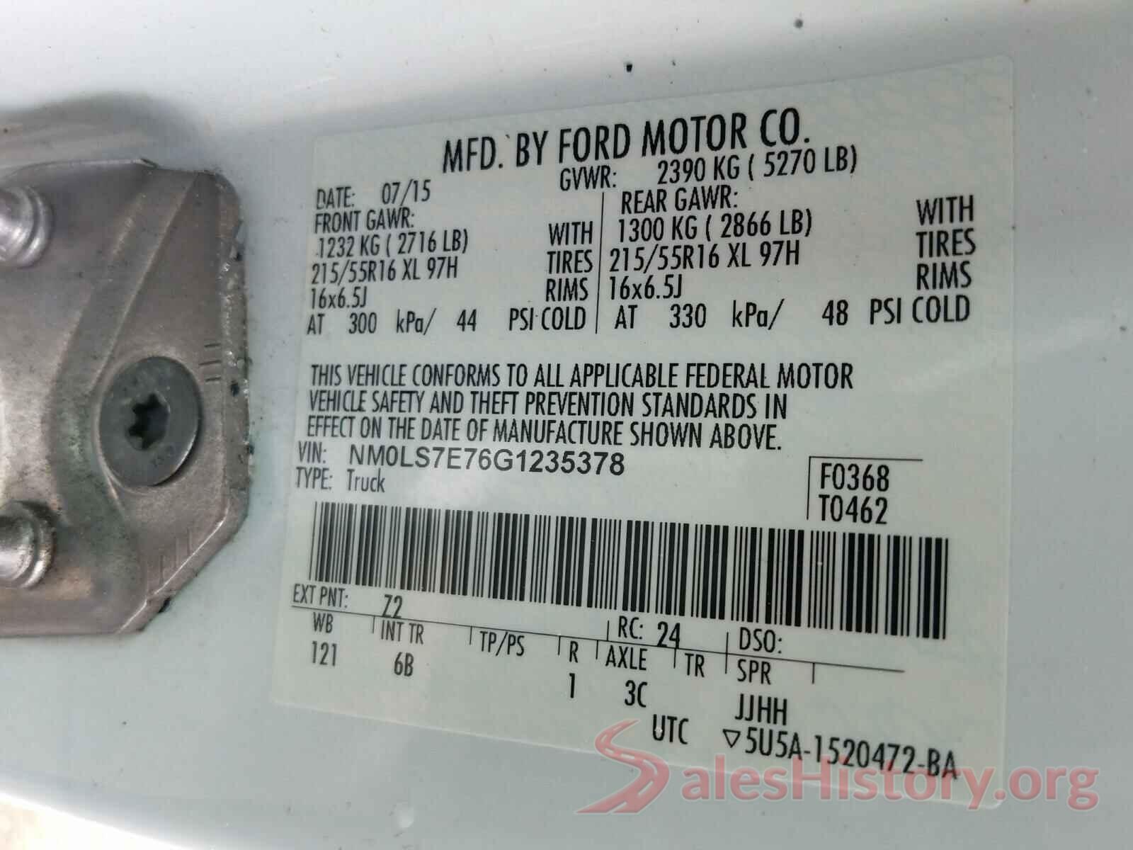 NM0LS7E76G1235378 2016 FORD TRANSIT CO