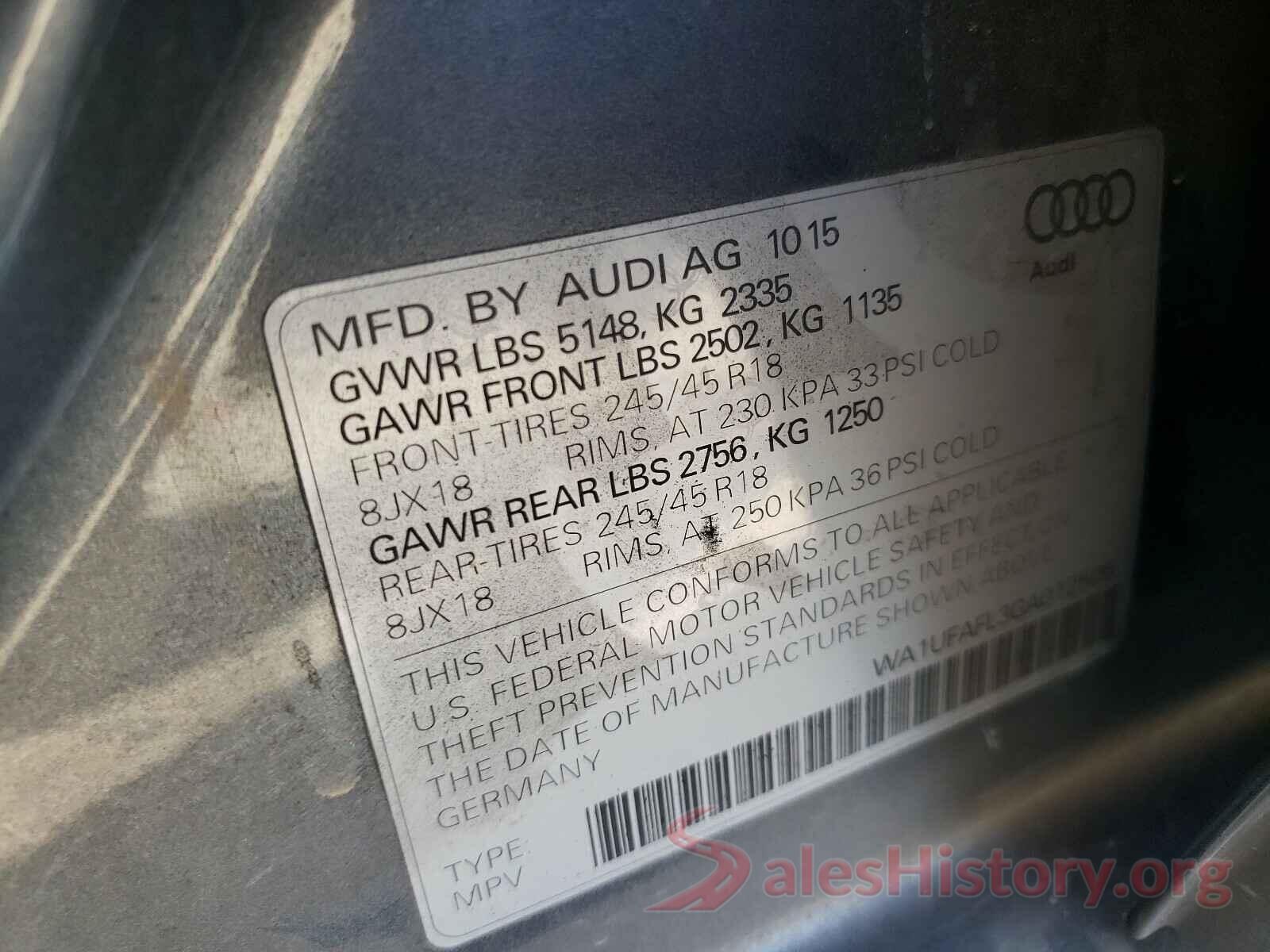 WA1UFAFL3GA012505 2016 AUDI A4