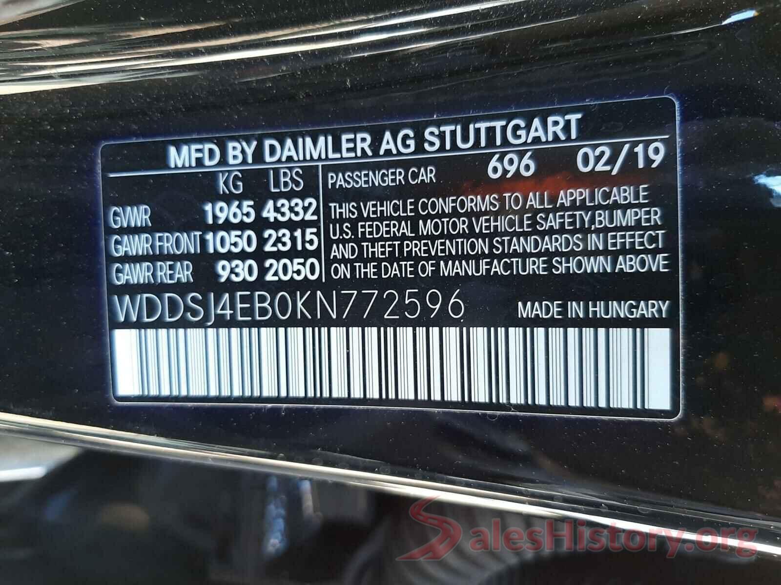 WDDSJ4EB0KN772596 2019 MERCEDES-BENZ C CLASS