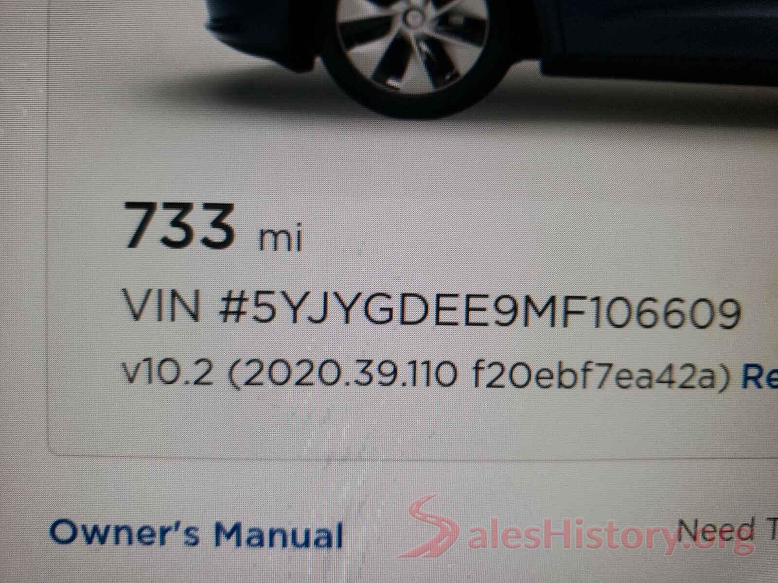 5YJYGDEE9MF106609 2021 TESLA MODEL Y