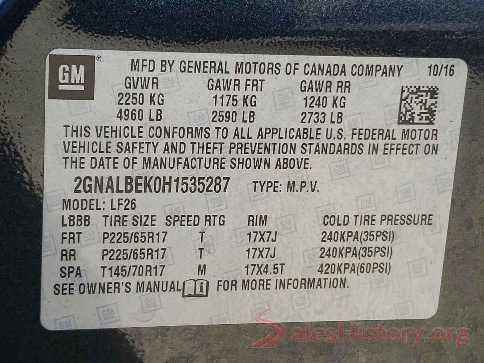 2GNALBEK0H1535287 2017 CHEVROLET EQUINOX