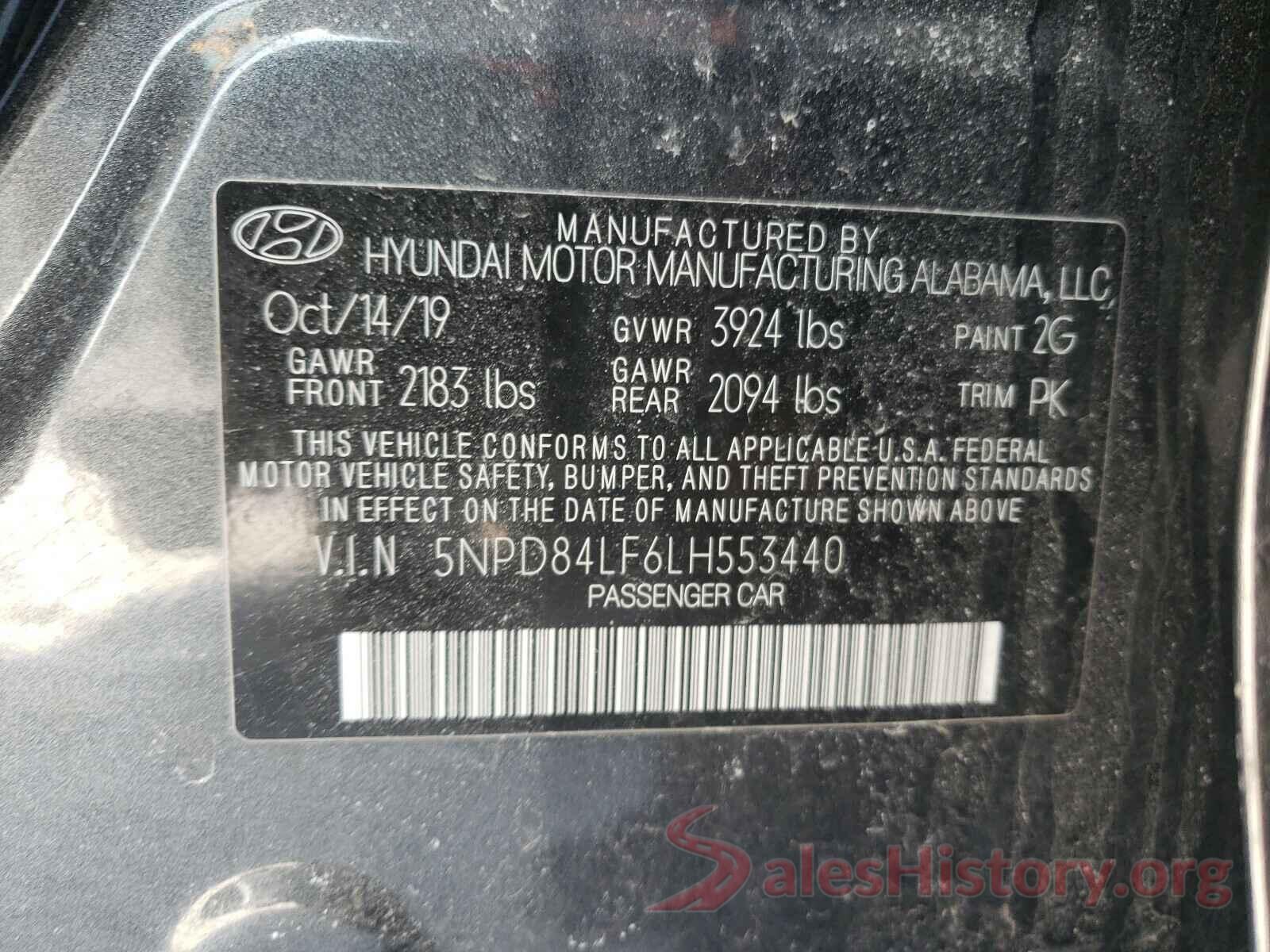 5NPD84LF6LH553440 2020 HYUNDAI ELANTRA